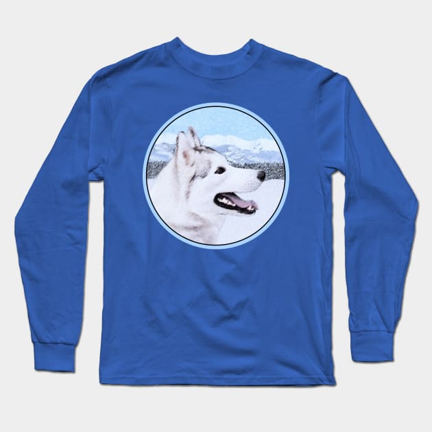 Siberian Husky (Silver and White) Long Sleeve T-Shirt by Alpen Designs